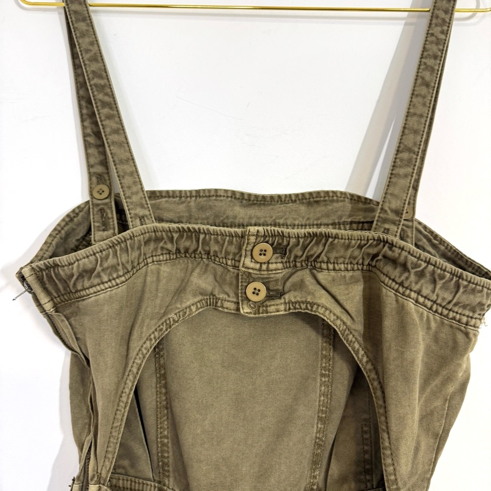 Free People Go West Utility Jumpsuit Army Sage Military Green Belted Fall Large - Picture 12 of 16